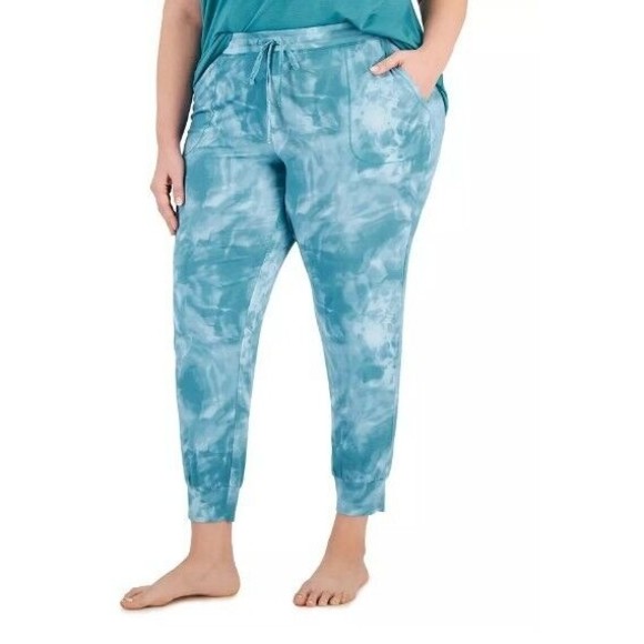 NWT Alfani Plus Size Printed Essential Jogger Pants Tie Dye, Slate Smoky 2X - Picture 1 of 6